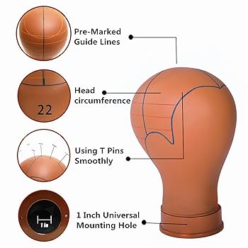 Pre-Marked Polymer Mannequin Wig Head